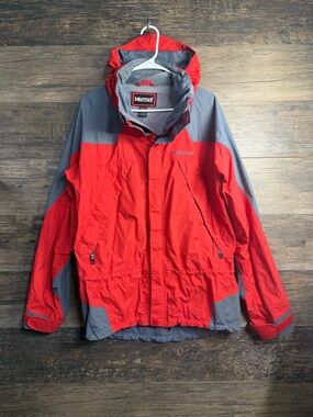 Marmot Men's Red and Gray Waterproof Rain Jacket